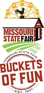 Missouri State Fair logo with 2022 Buckets of Fun theme logo