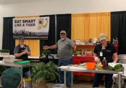 A cooking demonstration at the Eat Smart demonstration