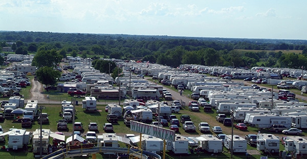 Aerial view of the Missouri State Fair campgrounds