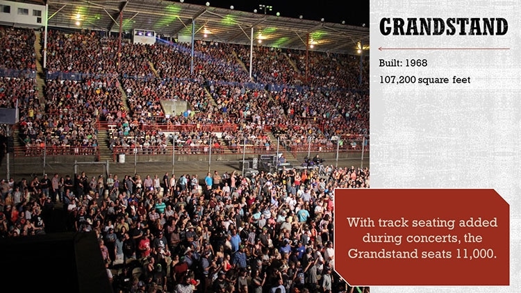 Grandstand. Built in 1968. 107,200 sq. feet