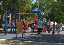 Kids on a playground at the Missouri State Fair
