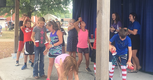 Kids participating in a special contest on the Kids Stage
